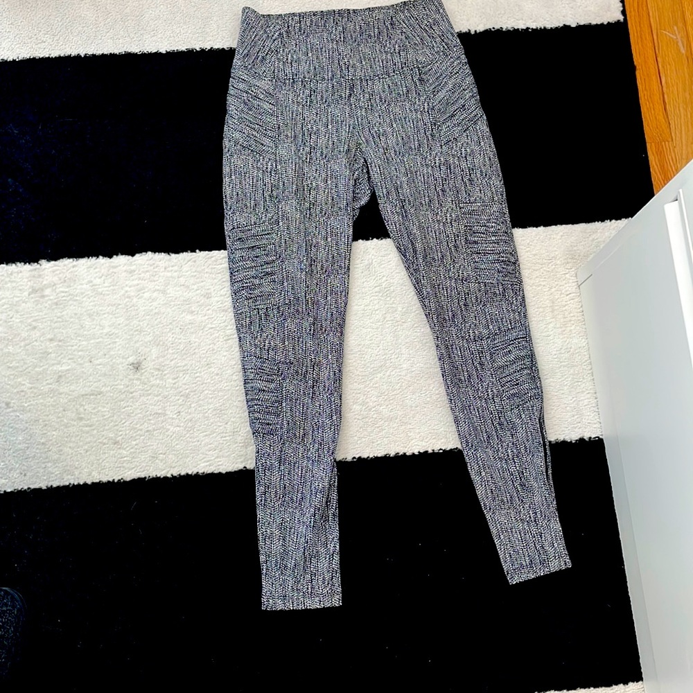 Athleta Delancey Textured Moto Tight Worn once. Black and white textured.